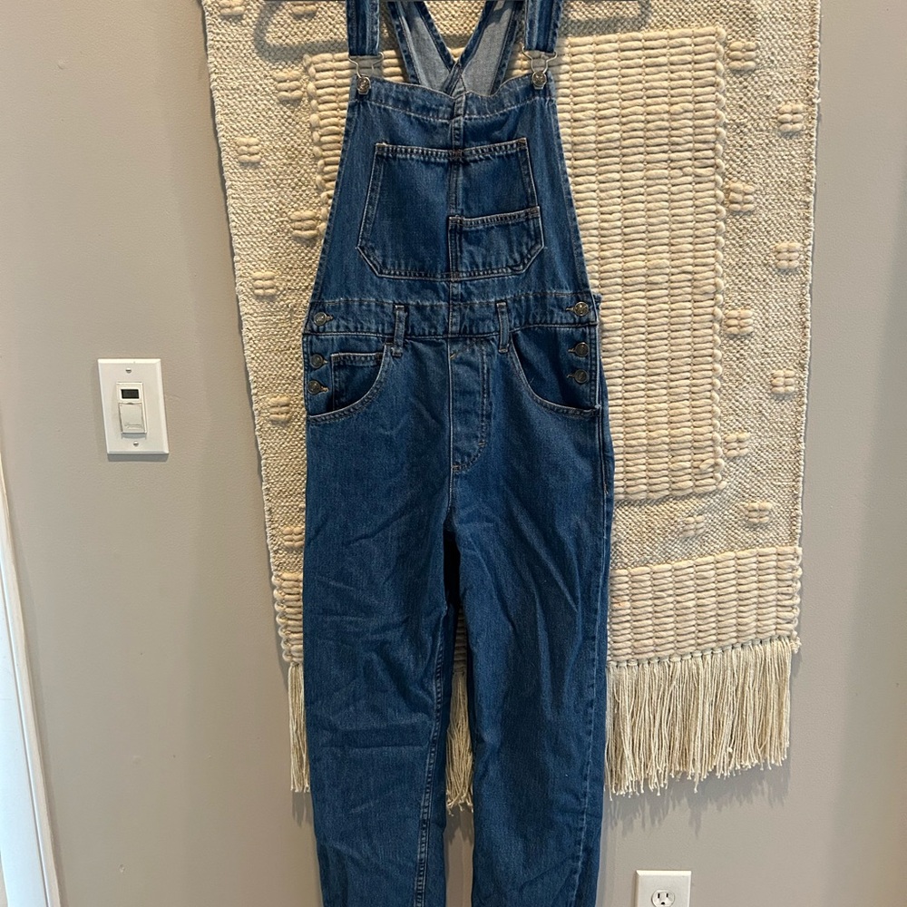 Free People We The Free Blue Denim Overalls